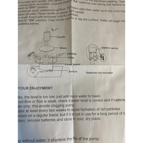 Avon Wellness Rock Waterfall Fountain With Candle Holder & Pebbles New in Box - Picture 4 of 4